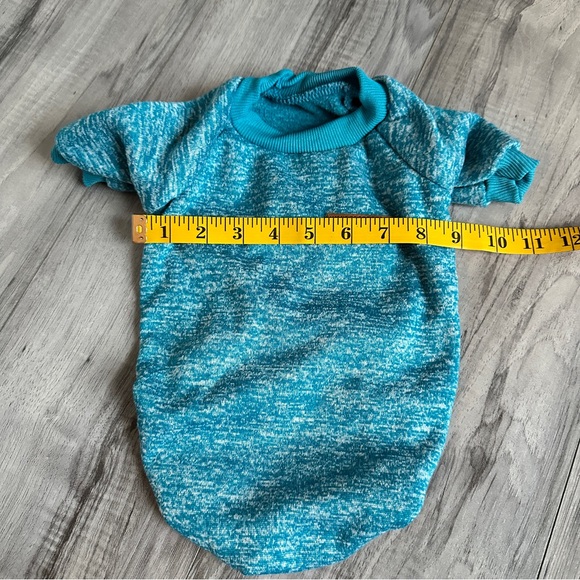 Dog / Cat Classic turquoise / blue fleece lined sweater- size small - Picture 2 of 7